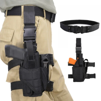 Universal Drop Leg Gun Holster Tactical Thigh Pistol Bag Pouch Case Leg Harness - Image 1 of 4
