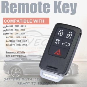 KR55WK49266 for Volvo S80 S60 V60 XC6 V70 Keyless 433MHz Smart Remote Key Fob 5B - Picture 1 of 10