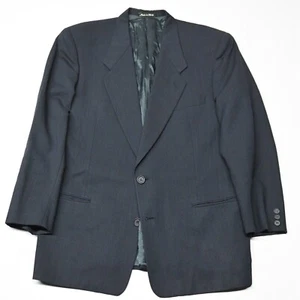 Vtg 90s Giorgio Armani 42R Blue Stripe 100% Wool Mens Blazer Sport Coat Jacket - Picture 1 of 12
