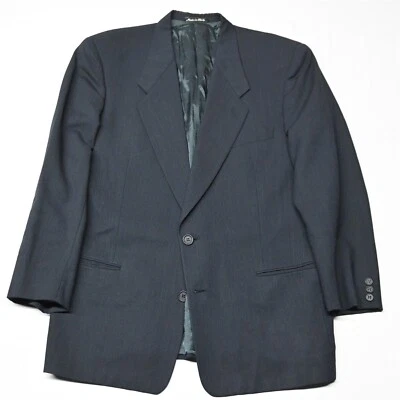 Vtg 90s Giorgio Armani 42R Blue Stripe 100% Wool Mens Blazer Sport Coat Jacket - Image 1 of 4