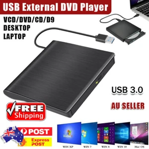 External USB 3.0 DVD CD RW Disc Burner Writer Drive Reader For Laptop Windows 11 - Picture 1 of 12