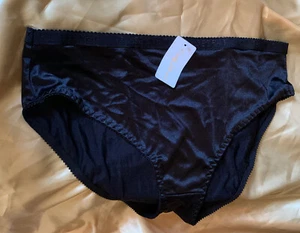 Nuevo con etiquetas Emily Johnson Negro Brillante Brillo Satinado Sissy Brief Bragas Talla XXL - Imagen 1 de 6