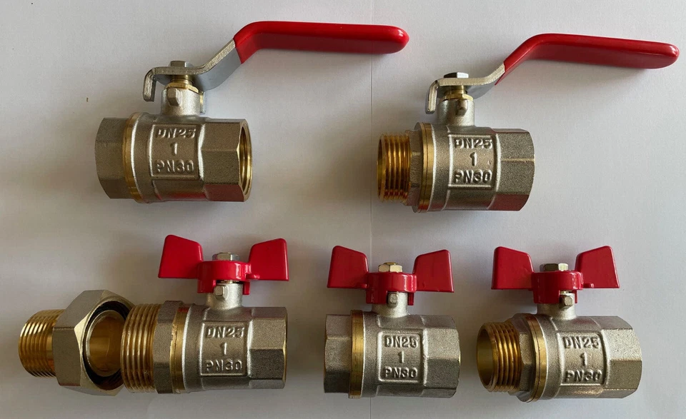 Kugelhahn 1 Zoll Wasserhahn Absperrhahn 1"  33 mm Absperrventil Wasser Hahn - Bild 1 von 4