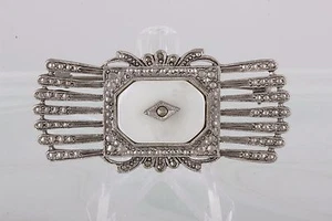 HEMATITE & MOTHER OF PEARL STONES BROOCH FASHION 3016B - Picture 1 of 4