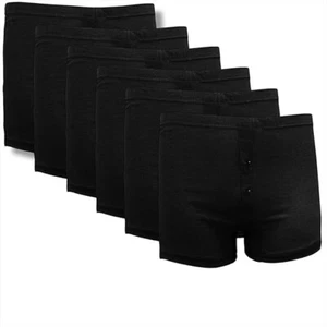 12 Pack Men's Black Bamboo Boxer Shorts S to XXL Sizes Soft Waistband - Picture 1 of 4