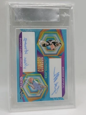 2022-23 Leaf Vivid Colorful Combos Autographed Clear Teal Justin Moore Mark... - Image 1 of 2