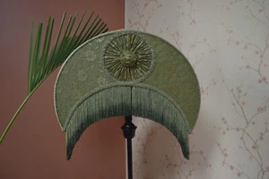 Green lampshade crescent hand-stitched table lampshade floor lampshade Pendant - Picture 1 of 9