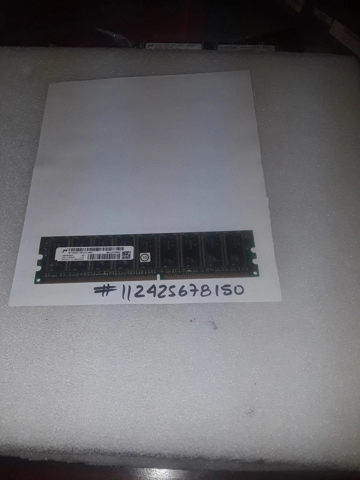 1GB DDR1 PC3200E 3200E DDR1-400 400MHZ 184PIN ECC NON-REG DUAL RANK 64X8 2RX8 - Image 1 of 1