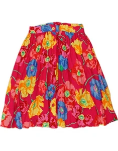 STEFANEL Womens A-Line Skirt IT 44 Medium W28 Pink Floral Viscose AI15 - Picture 1 of 3