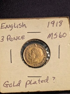 1918 3 PENCE COIN w/ Rating MS60 (No Mint Mark) - Picture 1 of 12