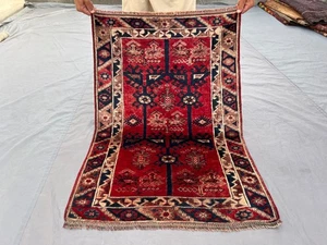 2'6 x 3'6 Antique Caucasian Hand Knotted Rug Vintage Tribal Wool Accent Carpet - Picture 1 of 10