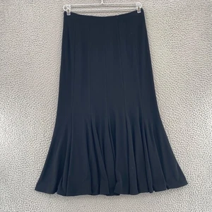 Joseph Ribkoff Skirt 6 Black Trumpet Stretch Knit Pull On Midi Everyday Casual - Picture 1 of 11