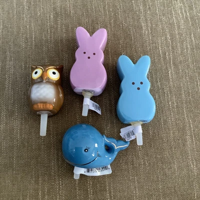 Brand New Nora Fleming Mini Lot Purple & Blue Peeps Owl Whale Retired Free Ship - Image 1 of 2