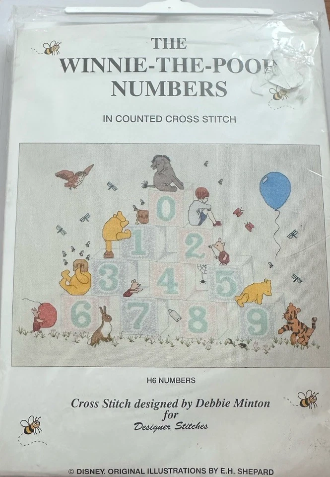 Winnie the Pooh Numbers Count Cross Stitch Kit Vintage Designer Stitches Vintage - Image 1 of 3