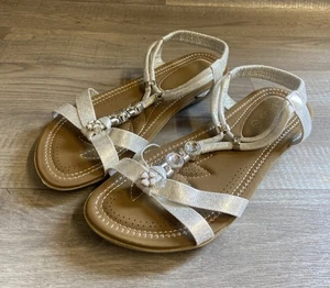 LOTUS Silver/Jewel Detail Sandals Size UK 7 - Picture 1 of 19