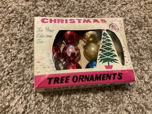 Vintage Santa Land 25 MM Mini Multi Color Christmas Tree Ornaments Pack Of 12 - Picture 1 of 3