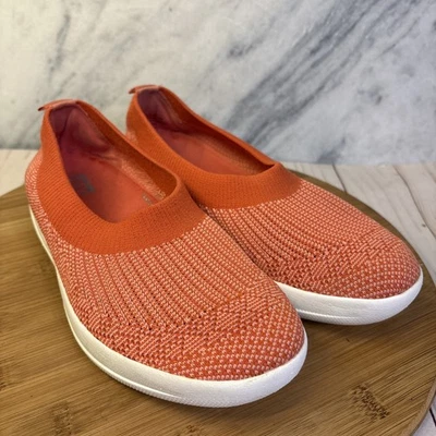 Zapato Fitflop Mujer Uberknit Bailarina Naranja Melocotón Tejido Ballet Plano Talla 7.5 M Foto 1 de 4