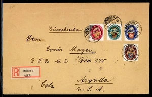 Deutschland 1926 Wappen Scott # B15-B18 vz gest. auf eingetragenem Handelsbrief - Bild 1 von 2