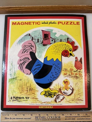 Galo quebra-cabeça de plástico Playskool magnético embutido 11 peças 6580A - Imagem 1 de 4