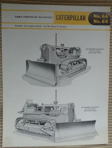 Caterpillar 6A 6S Cable Controlled Bulldozer English sales brochure/leaflet 1959 - Picture 1 of 1