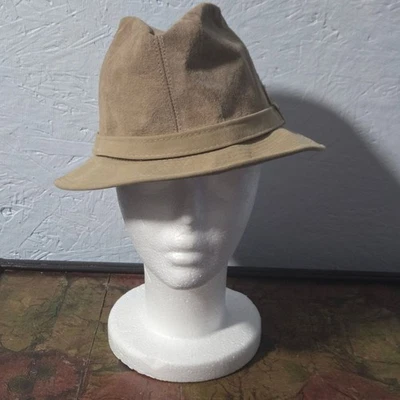Vintage 1960s Dobbs 5th Avenue Tan Suede Fedora - 7 5/8 - Image 1 of 4