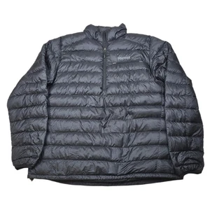 Marmot Down Puffer Pullover Jacket Mens 2XL Black Ltweight Quarter Zip 800 Fill - Picture 1 of 14