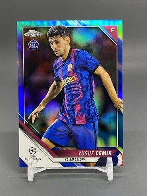 2021/22 Topps Chrome SOCCER YUSUF DEMIR BLUE REFRACTOR /150 RC Rookie - Image 1 of 2