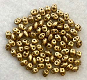 TSCHECHISCHES SUPERDUO 2 LOCH PERLEN IN KRISTALL BRONZE HELLGOLD CA. 12,8 GRAMM - Bild 1 von 1