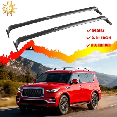 Barras transversales de techo mejoradas 220 lb para Nissan Armada 2017-2024 aluminio Foto 1 de 4