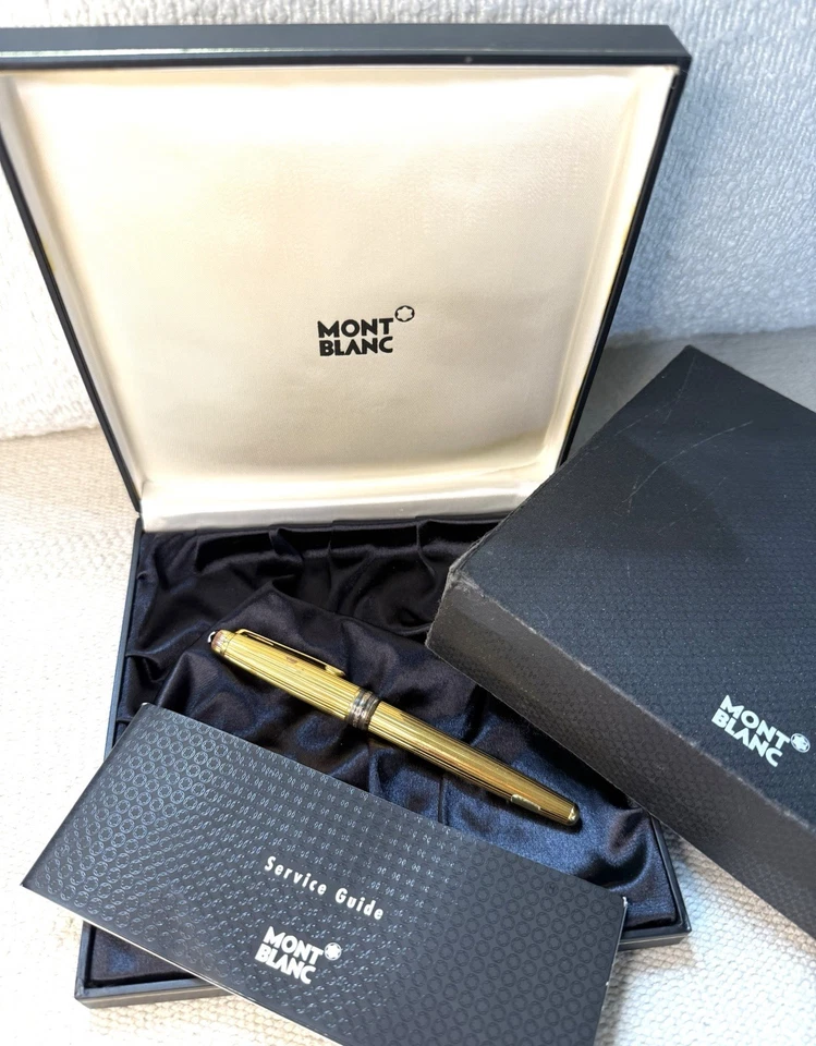 Pluma Estilográfica Montblanc Meisterstück Classique - Chapada en Oro - Plumín 18K - Con Caja Foto 1 de 4