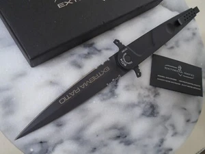Extrema Ratio BF4 Contractor Dual Edge Stiletto Dagger Pocket Knife N690 0498BLK - Picture 1 of 8