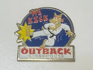 Outback Steakhouse Vest Pin Pinback Bonzer Kangaroo We Kick Karate Black Belt Gi - Picture 1 of 2