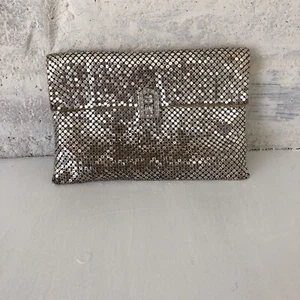 Vintage WHITING & DAVIS SILVER MESH 1950'S EVENING PURSE/CLUTCH With Mirror - Picture 1 of 8