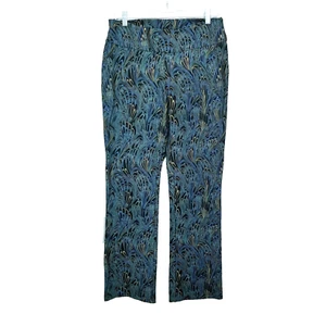 Soft Surroundings Pull On Pants Sz PM Medium Petite Peacock Marbled Elastic Wst - Picture 1 of 12