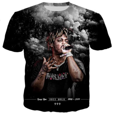KIDZTRENDZ Sommer Jungen Erwachsene Rapper XXXtentation Juice WRLD TV T-Shirt Oberteile 3D-Druck NEU