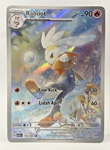 Pokemon TCG Indonesia - Raboot 172/166 - Full Art Illustration Rare Holo NM - Picture 1 of 5