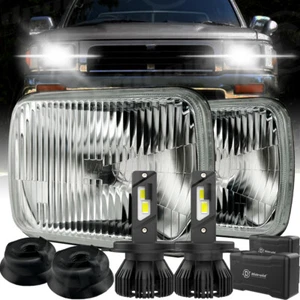 Carcasa de faro semi sellado de vidrio 7X6 5x7 y kit de bombillas de faros LED H4 6000K - Imagen 1 de 20