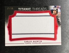 2011 Topps Marquee Titanic Threads Red Carlos Quentin #99 20/75