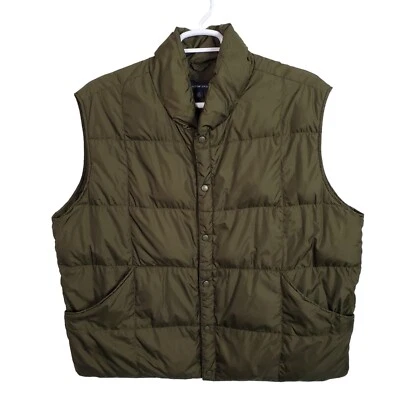 Lands End Mens 50 52 Size XXL Vest Coat Goose Down Insulated Puffer Quilted Snap - Image 1 of 4