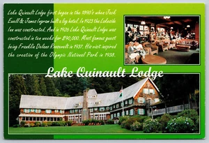 Postcard Lake Quinault Lodge Olympic National Park Washington 6"X4" CN2 - Picture 1 of 2