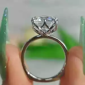 IGI 3Ct Asscher Cut F VS1 Lab Grown Diamond Engagement Ring In 14k White Gold - Picture 1 of 8