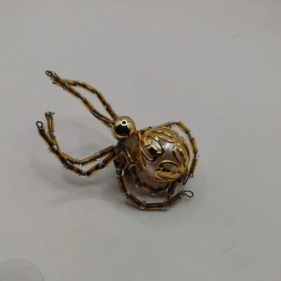  VTG Tie Tack Gold- Tone Spider IMITATION Pearl - Image 1 of 4