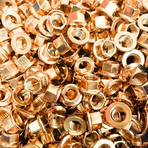 Copper M8 K Nuts for Kart Wheels 10mm Spanner Size - Picture 1 of 3