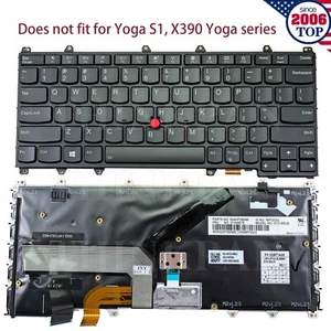 Genuine US Backlit Keyboard for Lenovo ThinkPad S1 Yoga 260 Yoga 370 X380 Yoga - Picture 1 of 10