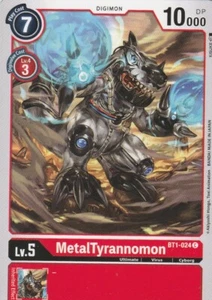 2020 BANDAI DIGIMON CARD GAME - METALTYRANNOMON BT1-024 C - RED - Picture 1 of 2