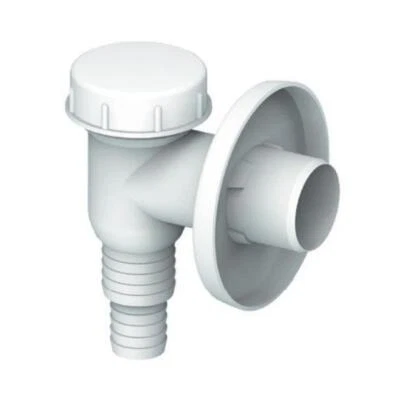 Aufputz Waschmaschinen Siphon Sifon Kugelgeruchssperre Vorwandinstallation weiß  - Bild 1 von 3