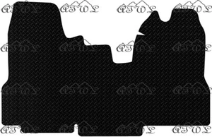 FORD TRANSIT VAN FRONT 2006-2014 (MK7) TAILORED BLACK RUBBER FRONT FLOOR MAT - Picture 1 of 3