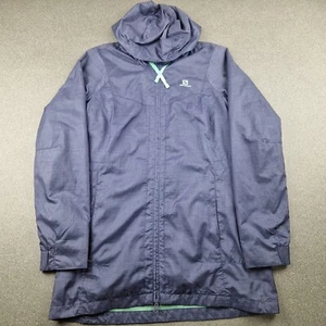 Salomon Jacket Womens Medium Grey Clima Pro Windbreaker Rain Coat Hooded - Picture 1 of 11