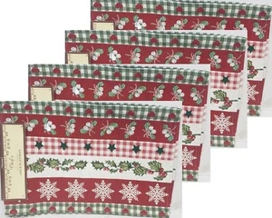 Set of 4 Same Kitchen Tapestry Placemats(13"x19")CHRISTMAS THEMED STRIPES,Chef's - Picture 1 of 24