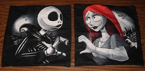 2 Nightmare Before Christmas Jack & Sally Throw Pillow Covers - Picture 1 of 3